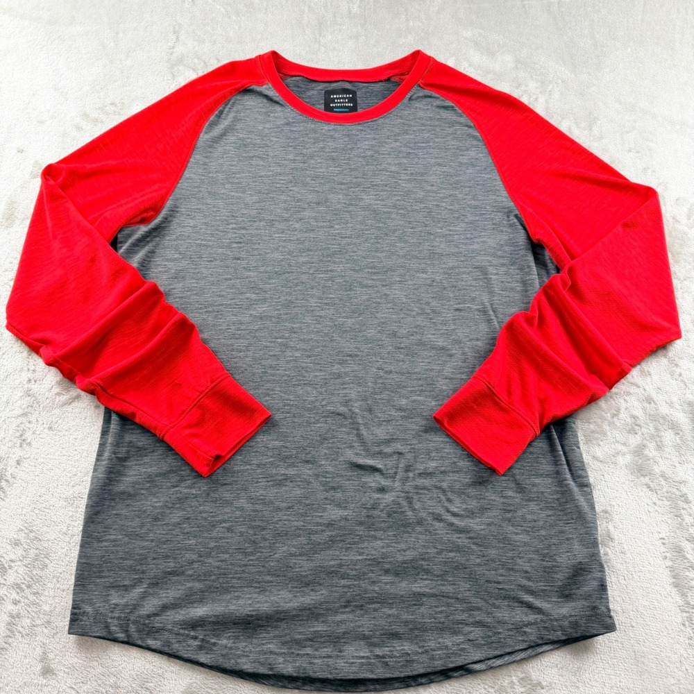 American Eagle AE Active 360 Men's Medium Extreme Flex Long Sleeve Shirt Gray